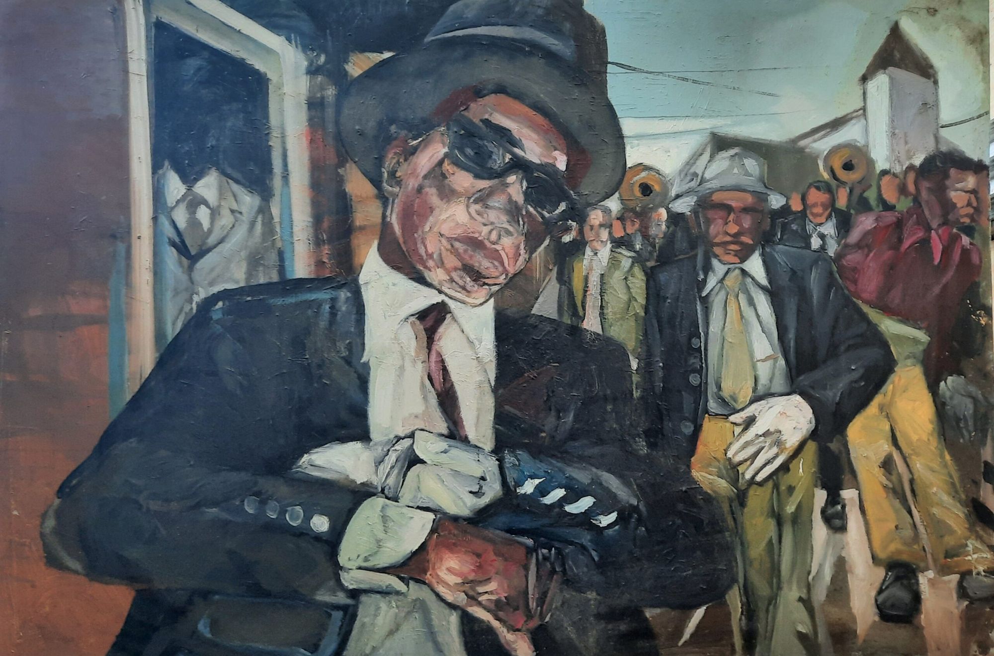 Bayunga Kalieuka - Sapeur de NOLA, 2015 - Oil on wood panel - 122cm x 183cm