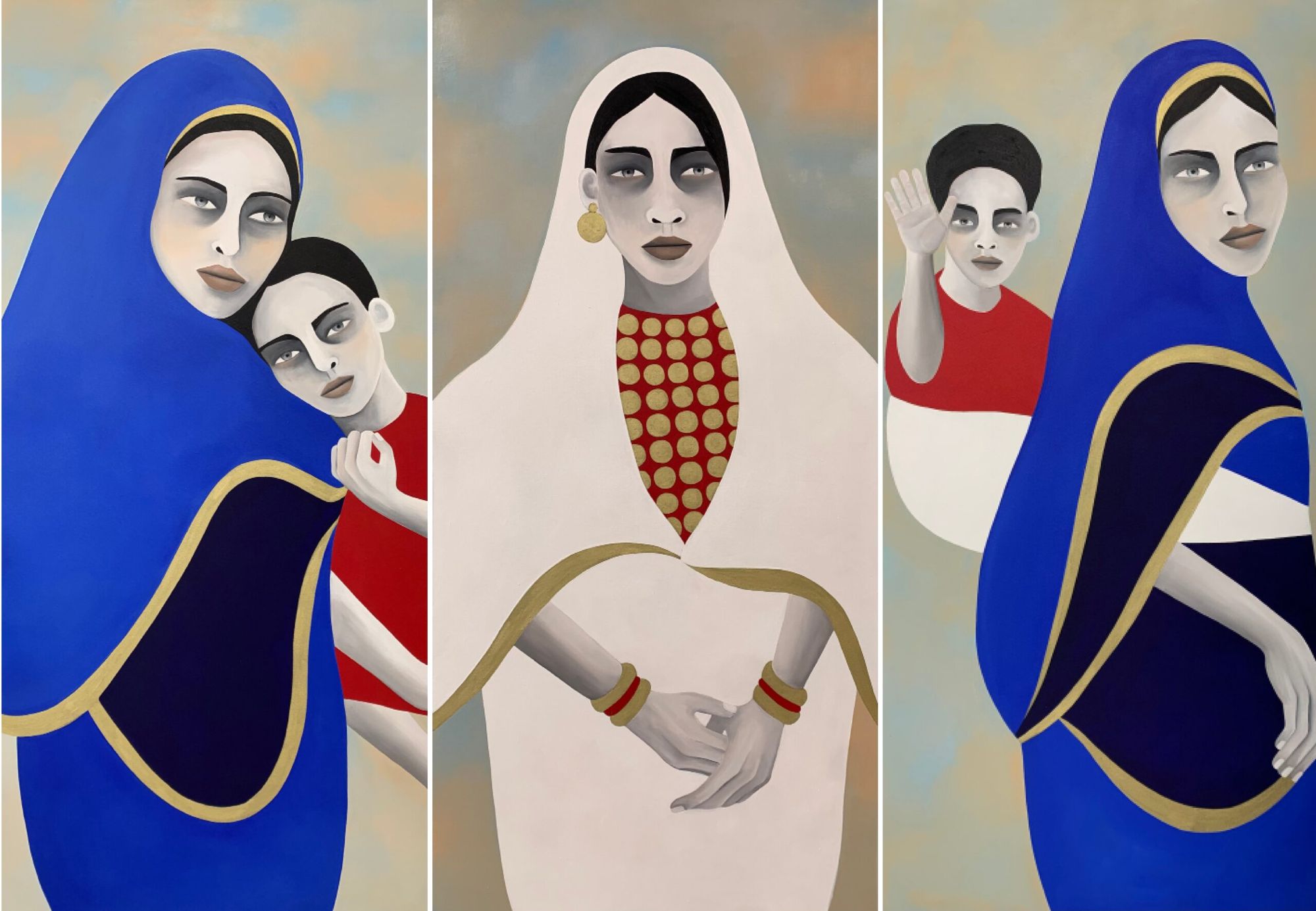 Rebecca Brodskis - D'une RIve a l'Autre, 2023 - Oil on canvas - 176x240 cm