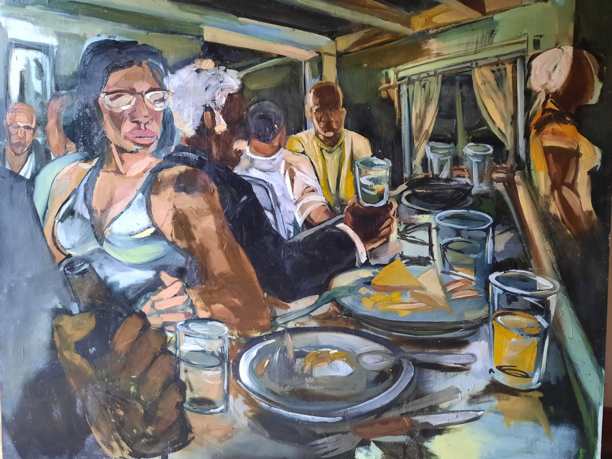 Bayunga Kalieuka - TremÃÂ©,2015 - oil on wood panel - 122cm x 152cm