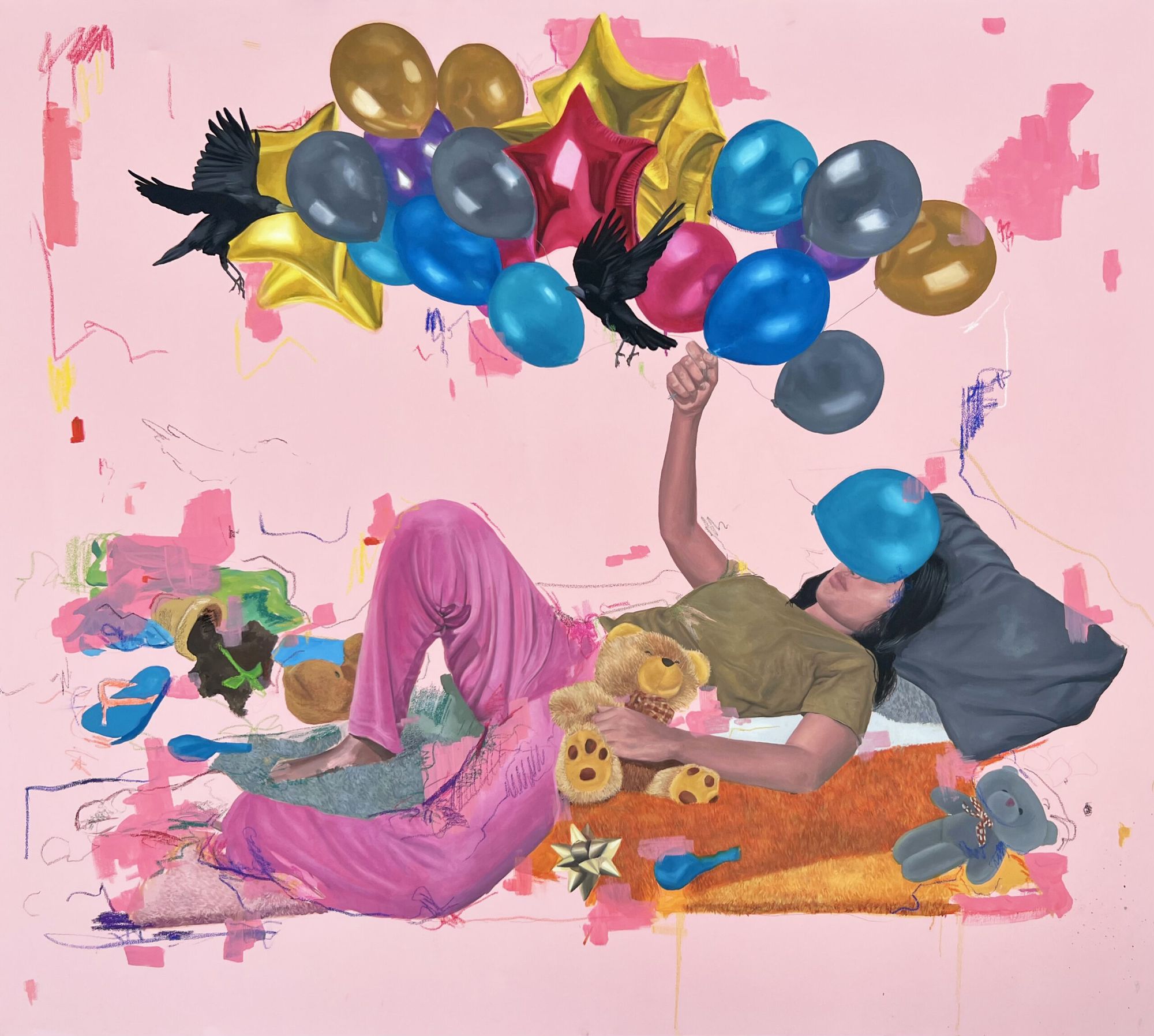 Rahma Lhoussig - While-time-is-passing-by-MixedTechniqueoncanvas-150x130-2022