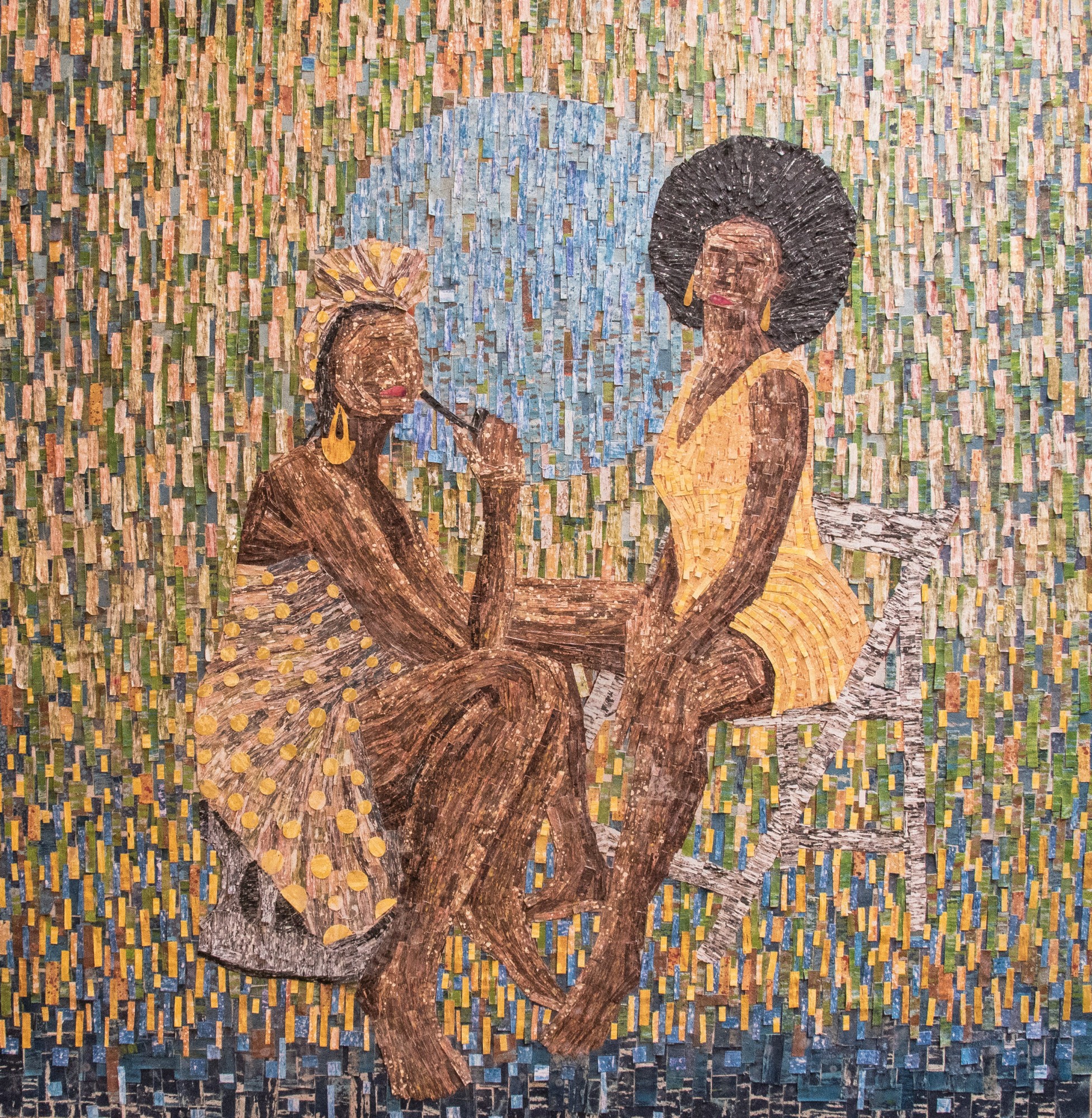 Amadou Opa Bathily - Intimate conversation II, 2022 - Mixed media on canvas - Courtesy African Arty.jpg