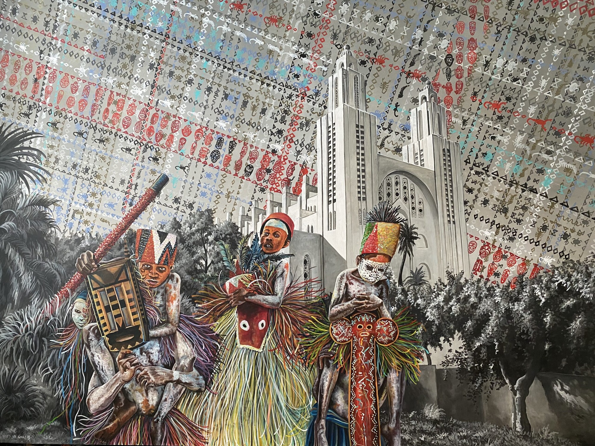 Franck Kemkeng Noah - Procession in Casablanca - 180x240 cm
