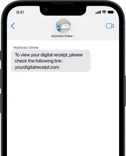 Digital Receipt sending services with sms
