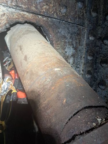 Ancien longueur en fonte DN150 dÃÂ©posÃÂ© lors du remplacement, Paris 17
