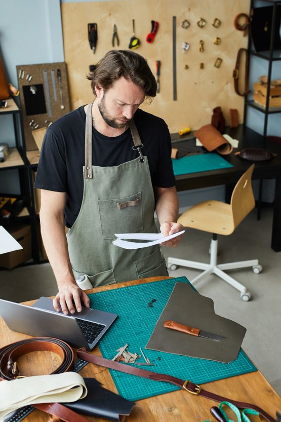 Modern Artisan Using Laptop