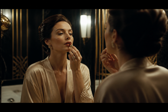 Plan beauté cinématographique pour un micro-drama de marque