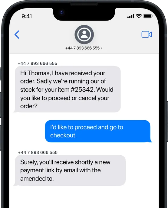 order confirmation sms