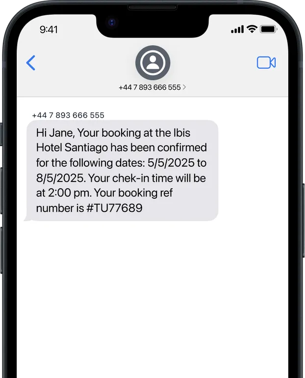 sms services for hotel booking, reminders and confirmations for hotels