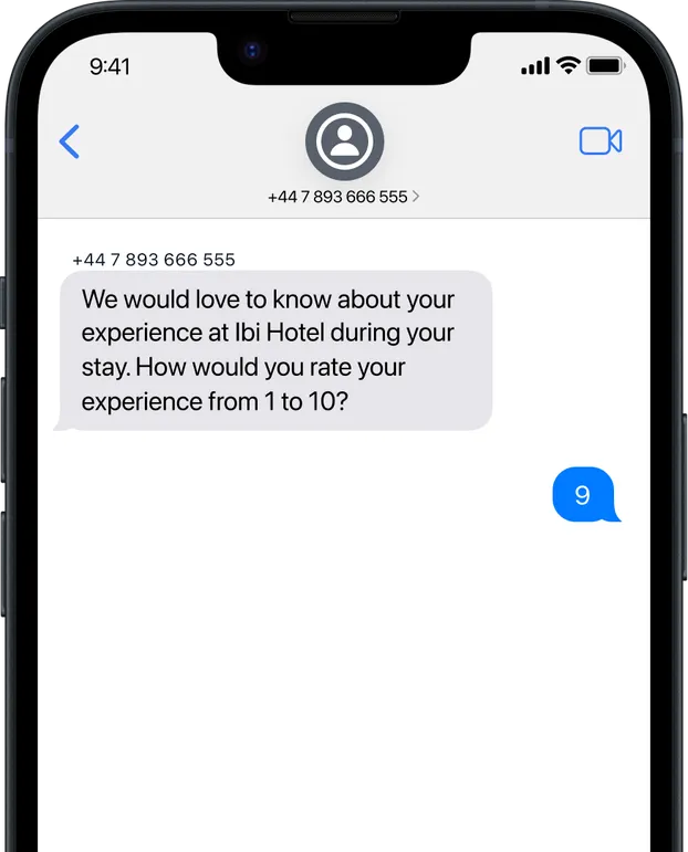 SMS for hotels, customer feedback collection with SMS