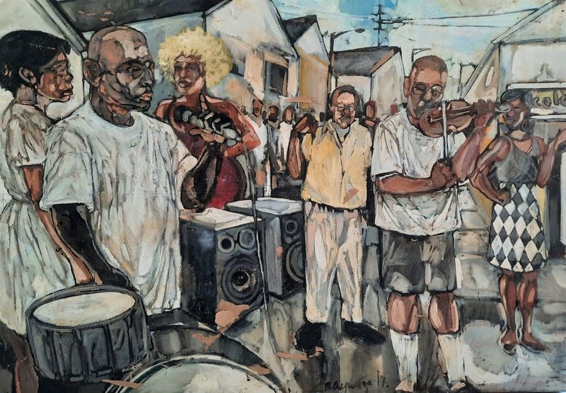 Bayunga Kalieuka - MLK Blvd jam sessions,2016 - Oil on canvas - 122cm x 183cm