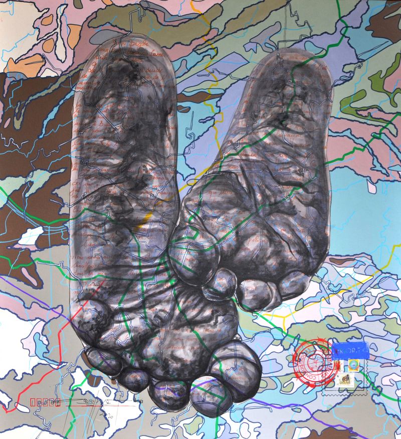 Jean David Nkot - Story of my feet@yahoo.fr. 120 x 110 cm