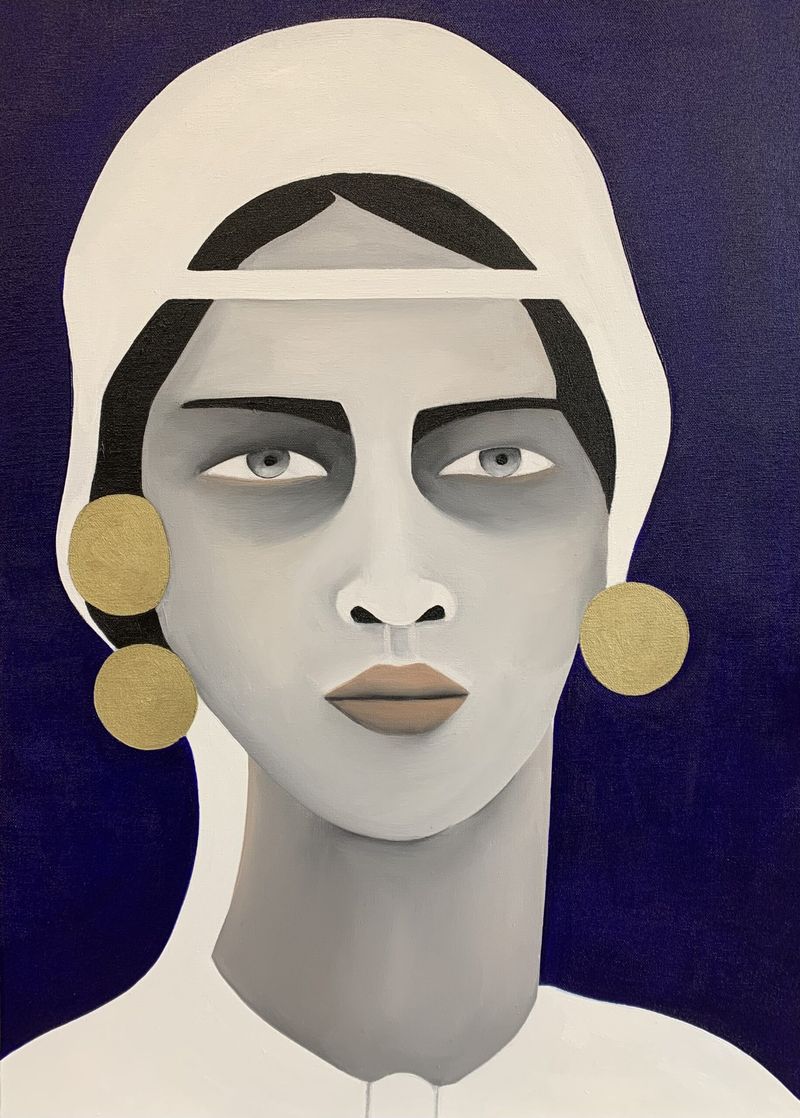 Rebecca Brodskis - Nejma, 2023 - Oil on linen canvas - 70x50 cm
