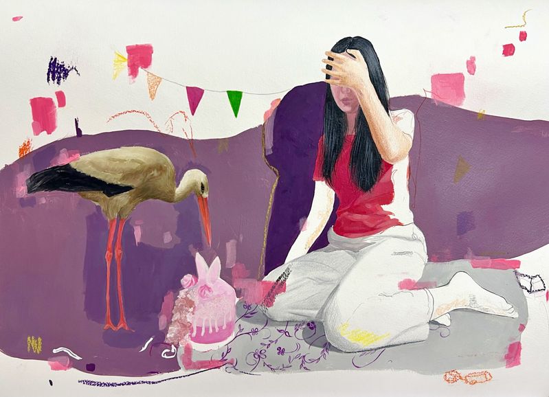 Rahma Lhoussig - Untitled-Mixedtechniqueonpaper-40x52cm-2023