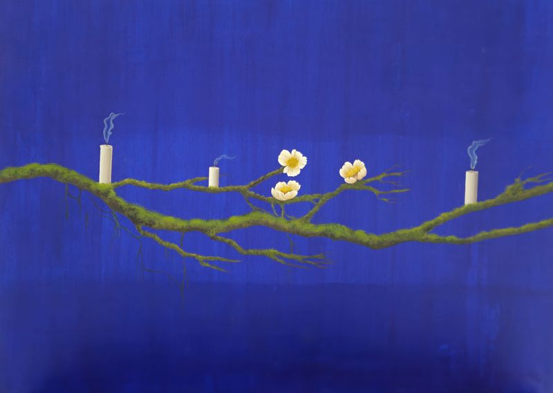 Houda Terjuman - Blowing the winds of destiny III - 2023 Oil on canvas 120x100