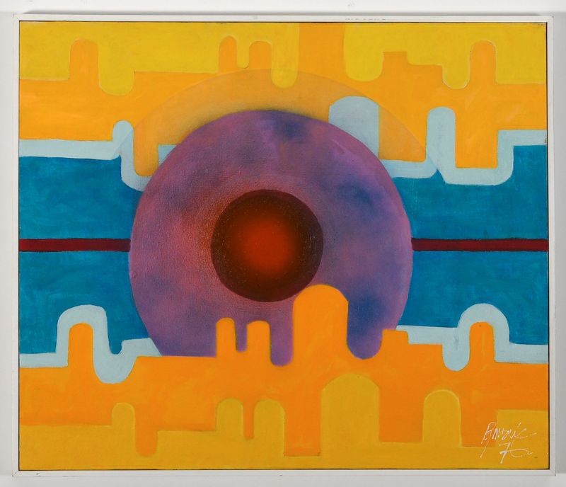 Abderrahman Rahoule - Untitled, 1972 - Mixed media on canvas - 60x70 cm