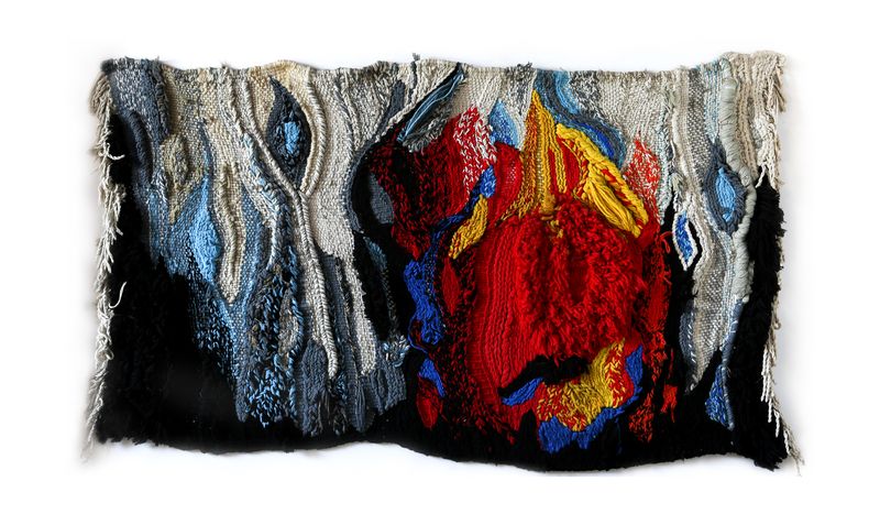 Mostafa Maftah - Fire in ocean, 1979 - Tapisserie - 110x190 cm