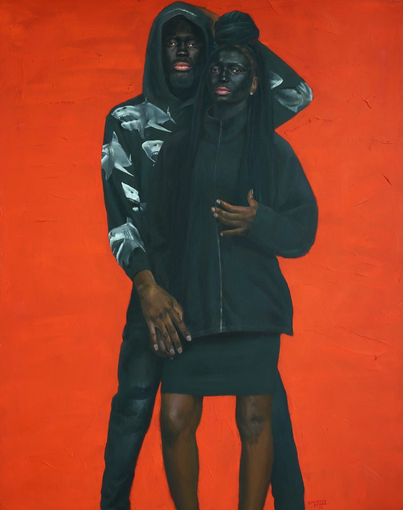 Ebenezer Akinola - Predator nos 2 Oil on Canvas 45 x 57 inches 2022