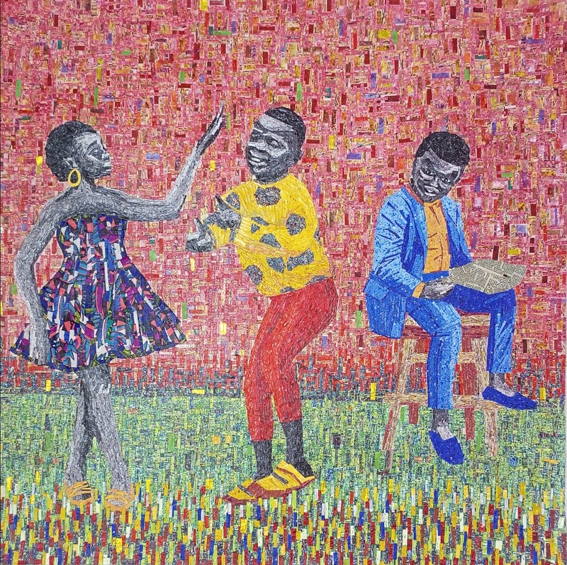 Amadou Opa Bathily - Une Journee sans echec, 2022 - 135x135 cm