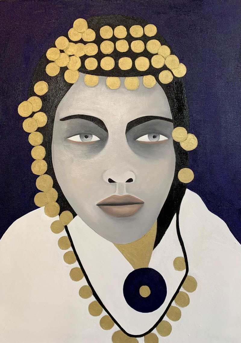 Rebecca Brodskis - Naima, 2023 - Oil on linen canvas - 70x50 cm