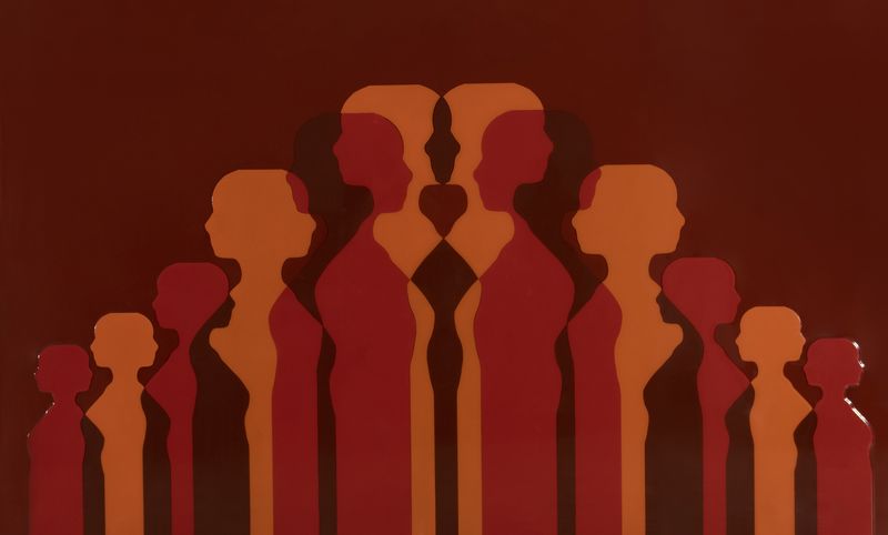 Zouhair Chihad - Sans Titre, 2024 - Technique mixte et rÃÂ©sine sur panneau - 123x203cm