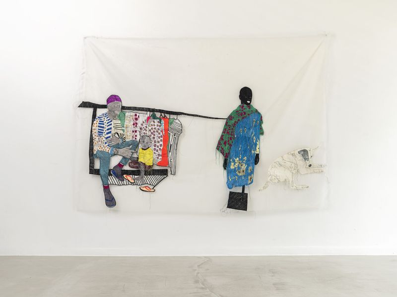 Ana Silva - Vestir Memorias 001, 2022 - Tissu transparent, broderie - 155 x 224 cm