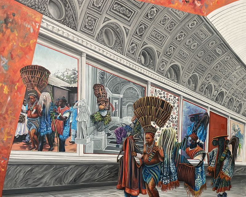 Franck Kemkeng Noah - ÃÂ tÃÂº fÃÂ», 2023 - Acrylic on canvas - 130x160 cm