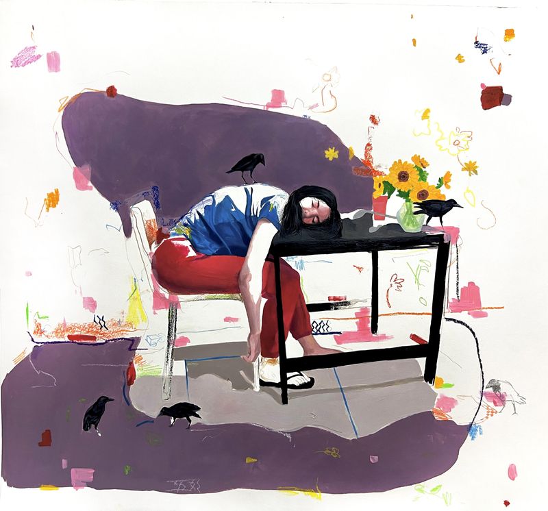 Rahma Lhoussig - Untitled-Mixedtechniqueonpaper-69,5x76,1cm-2023