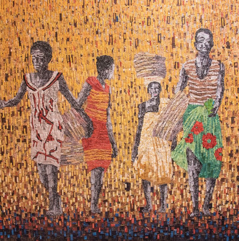 Amadou Opa Bathily - Back from the market, 2022 - Mixed media on canvas - Courtesy African Arty.jpg