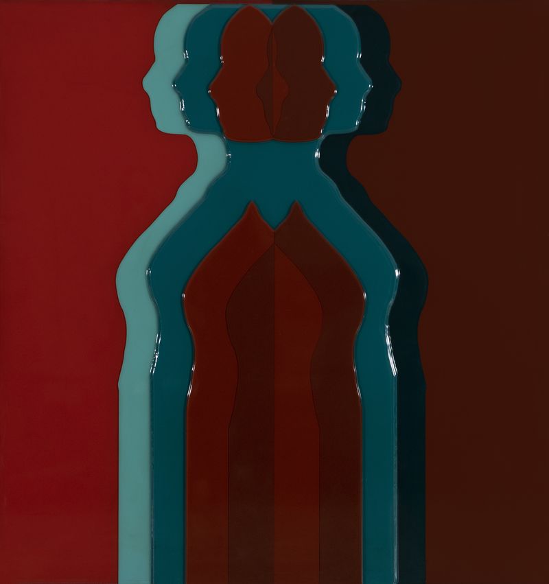 Zouhair Chihad - Sans Titre, 2024 - Technique mixte et rÃÂ©sine sur panneau - 128x123cm (1)